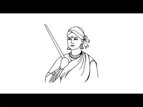 Jhansi Rani Lakshmi Bai Sketch Coloring Page