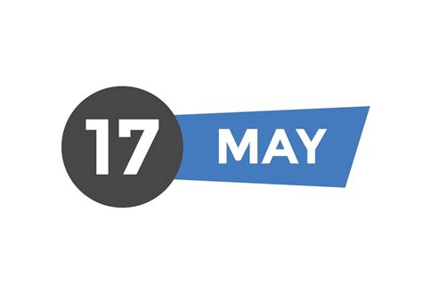 may 17 calendar reminder. 17th may daily calendar icon template. Calendar 17th may icon Design ...