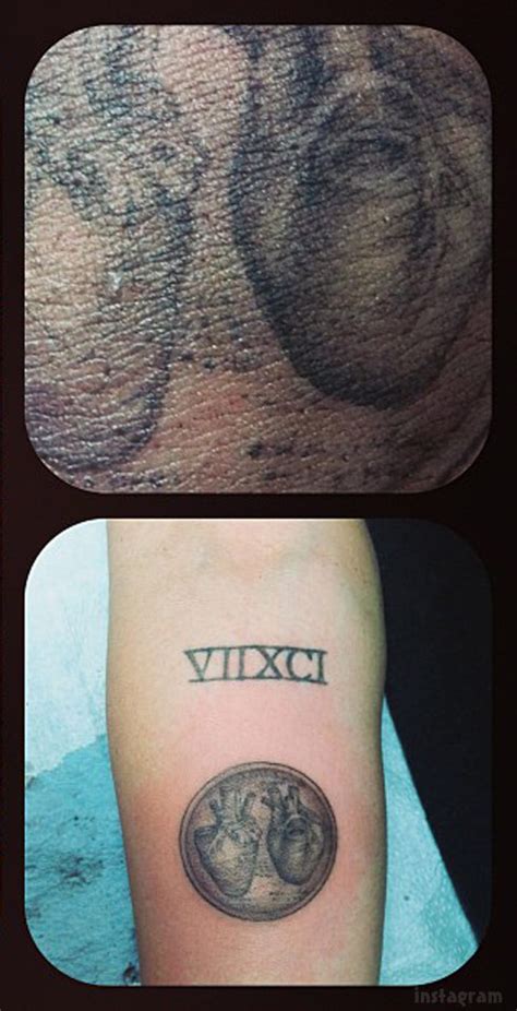 PHOTOS Miley Cyrus’ Leonardo Da Vinci heart tattoo by Kat Von D – Starcasm