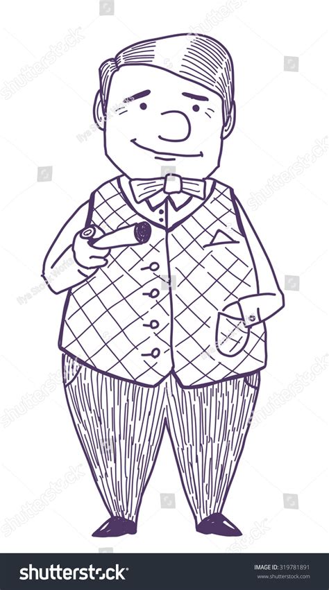 Rich Man Cartoon Vector Drawing Stock Vector (Royalty Free) 319781891 ...