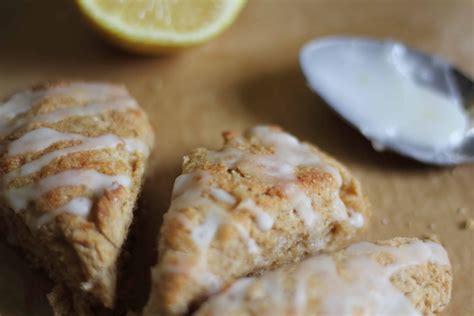 Easy Whole Grain Lemon Glazed Scones- The Kitchen Garten