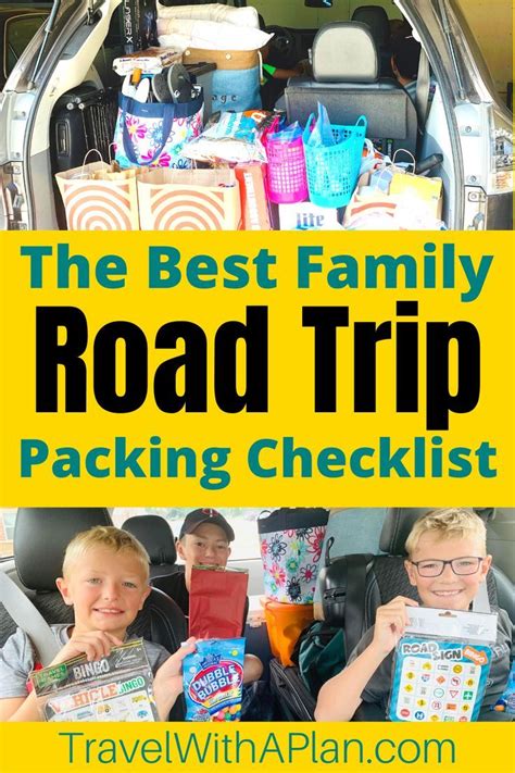 Family road trip packing list printable checklist – Artofit