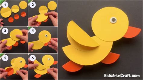 How To Make Circle Paper Duck Craft - Kids Art & Craft