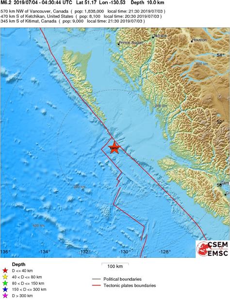 Strong M6.2 earthquake strikes Pacific Northwest at the northern pit of ...