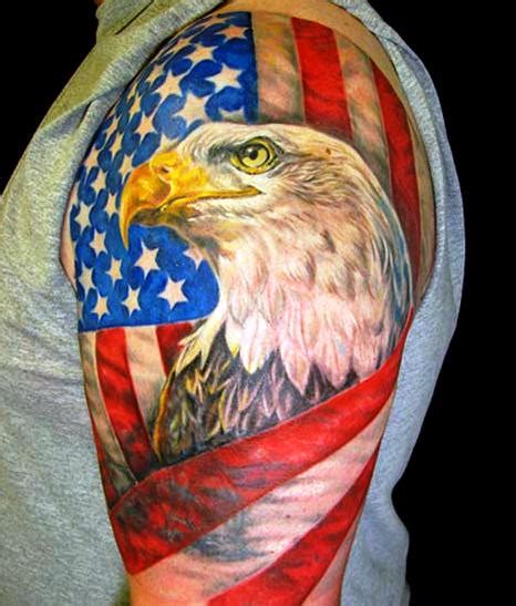 Rose Tattoos: American Flag Sleeve Tattoo Designs