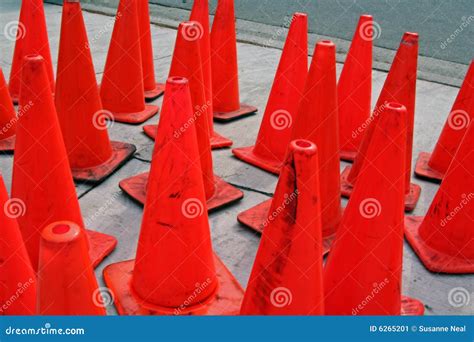 Lots of Orange Traffic Cones Stock Image - Image of numerous, vivid: 6265201