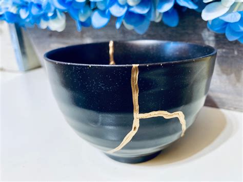 Kintsugi Bowl Kintsugi Black Stoneware Kintsugi Art Home - Etsy