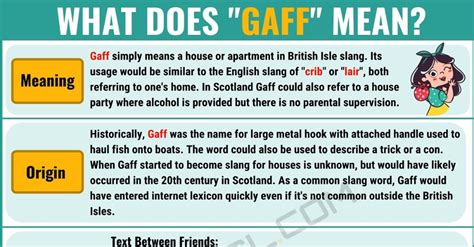 Gaff Meaning: What Does Gaff Mean? with Useful Conversations • 7ESL ...