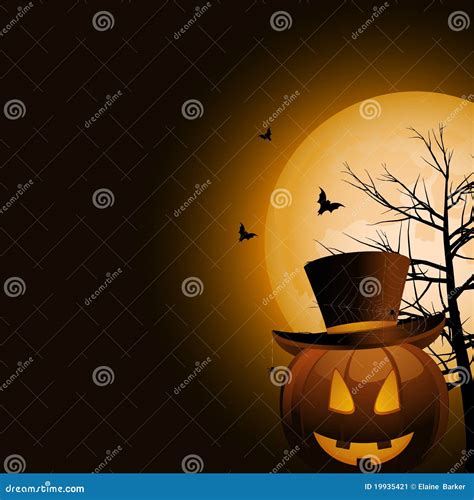 Halloween Pumpkin And Full Moon Stock Image - Image: 19935421