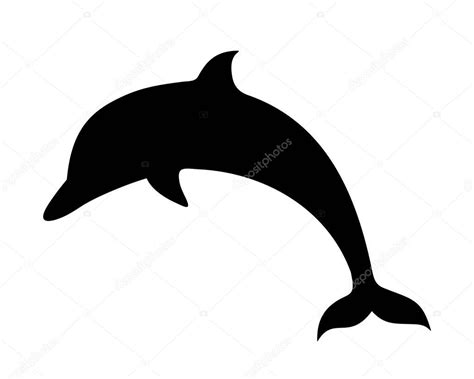 Dolphin. Vector black silhouette. — Stock Vector © Naddya #132101758