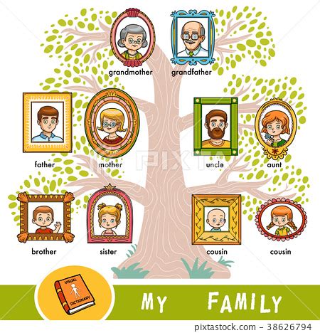 Vector colorful cartoon family tree - Stock Illustration [38626794] - PIXTA