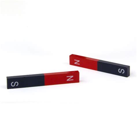 2 Educational Alnico Bar Magnets - North & South Identified (11 x 6 x 75mm)