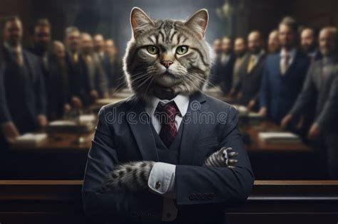 Cat Lawyer in Court. Generative AI Stock Illustration - Illustration of judgement, corporate ...