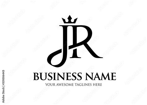 elegant initial letter jr with crown logo vector, Creative Lettering ...