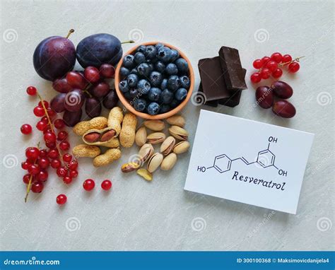 Food High in Resveratrol with Structural Chemical Formula of Resveratrol Include Grapes, Plum ...