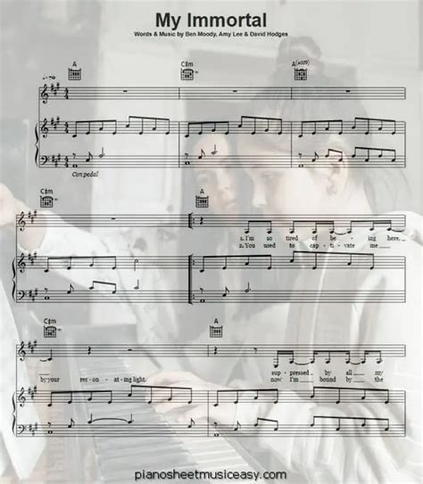 My immortal piano sheet music