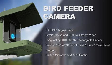 Auto Capture Smart Bird Feeder Camera Night View Wild Metal Stand Bird House Feeder With Camera ...