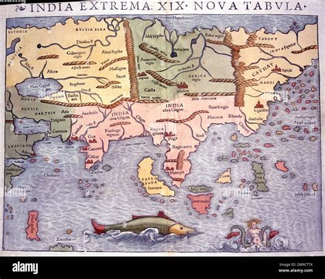 India Extrema XIX Nova Tabula - 16th century Map of India and Asia ...