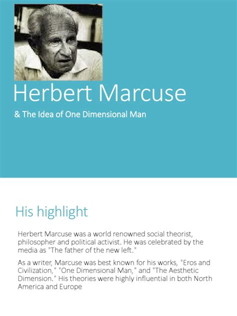 Herbert Marcuse: & The Idea of One Dimensional Man | Political Theories | Ideologies