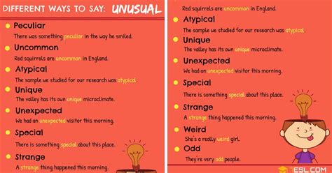 100 Synonyms for "Unusual" with Examples | Another Word for “Unusual” • 7ESL