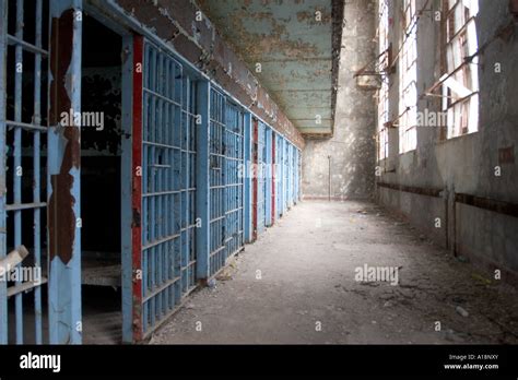 Old cell block in abandoned prison Nebraska Department of Stock Photo ...