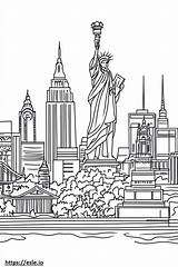 Famous places For coloring sketch template
