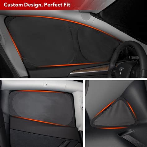 Tesla Model Y Sunshade Side Windows Rear Windshield Sun Shades Reflect ...