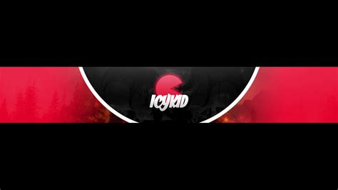 Free Youtube Cover Template - Red gaming - PSD - Free Download - YouTube