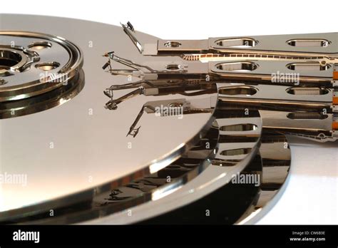 damaged hard disk drive and read-write head Stock Photo - Alamy