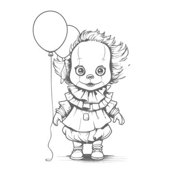 Realistic Pennywise Coloring Book PNG Transparent Images Free Download | Vector Files | Pngtree