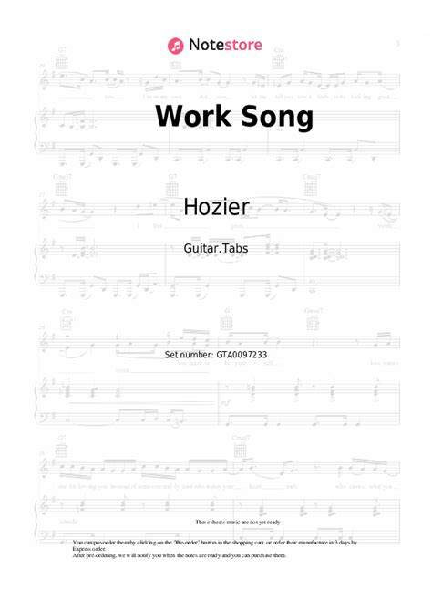 Work Song tabs guitar Hozier in Note-Store.com | Guitar.Tabs SKU GTA0097233