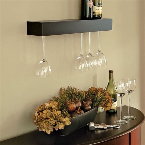 Wall Mounted Wine Glass Shelf | Wine glass shelf, Wine glass rack ...