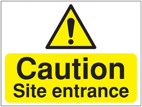 Hazard Symbol/Caution Site Entrance Construction Signs | Seton