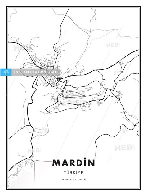 MARDİN / Mardin, Turkey, Modern Print Template in Various Formats | HEBSTREITS Sketches in 2020 ...