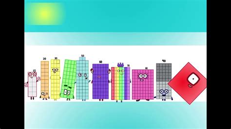 Numberblocks band 10,20,30,40,50 to 100 - YouTube