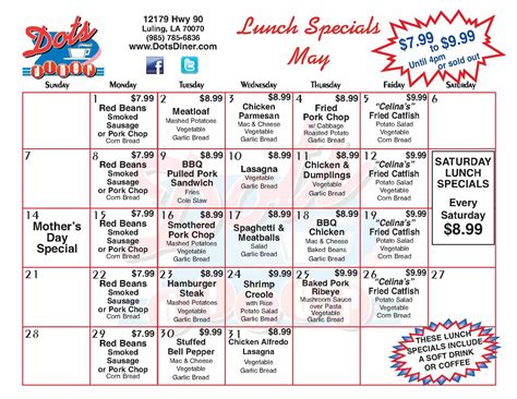 Dots Diner 24 Hour Restaurant Daily & Lunch Specials