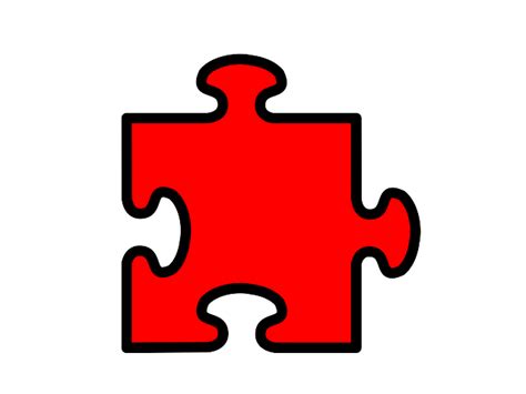 Red Puzzle Piece Clip Art at Clker.com - vector clip art online, royalty free & public domain