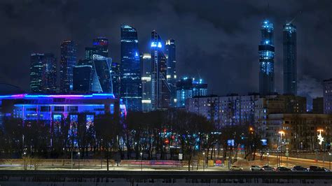 Futuristic Looking Skyscrapers Illuminated at Night · Free Stock Photo