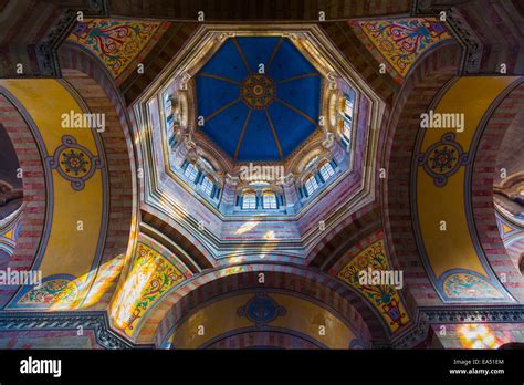 Ceiling detail inside the Cathedral Major of Marseille, France Stock ...