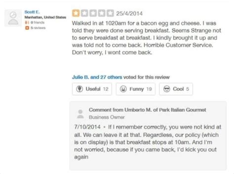 Restaurants Reply To Bad Reviews | Others