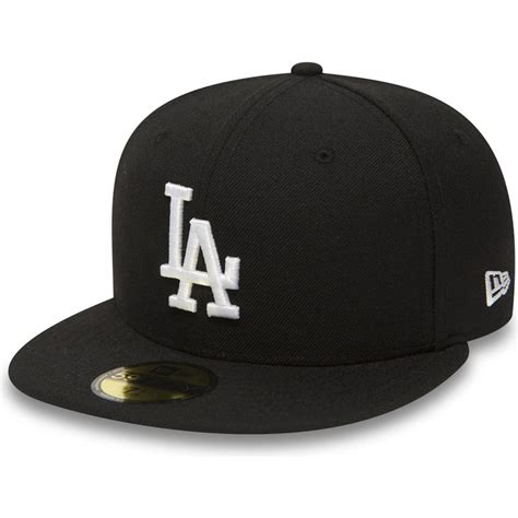 New Era Flat Brim 59FIFTY Essential Los Angeles Dodgers MLB Black Fitted Cap: Caphunters.ie