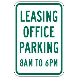 Leasing Office Parking Hours Sign - 12x18 | StopSignsAndMore.com