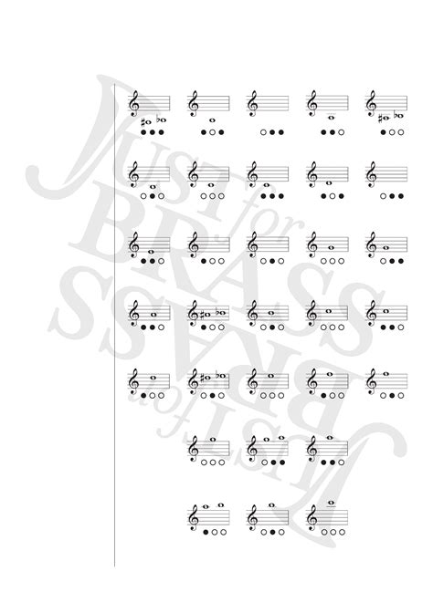 E Flat Trumpet Finger Chart