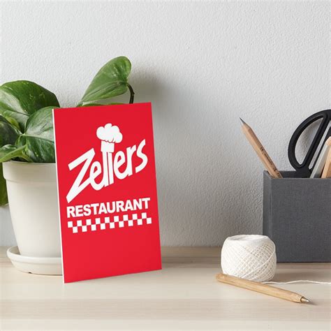 "Zellers Restaurant (White logo)" Art Board Print by StudioMarimo | Redbubble