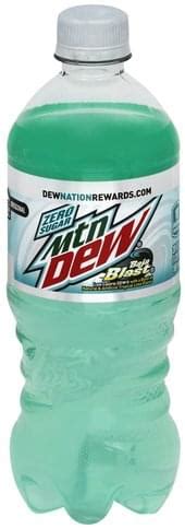 Mountain Dew Zero Sugar, Baja Blast Soda - 20 oz, Nutrition Information ...