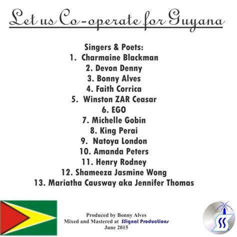 Stream Let us Co-operate for Guyana - Produced/Arranged by Bonny Alves by SSIGNALPRODUCTIONS ...