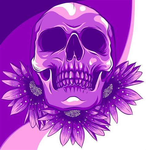 Premium Vector | Illustration of human skull and flower