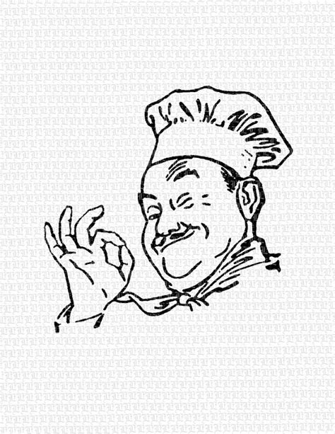 Chef Cuisine Restaurant Cook Retro Vintage Illustration