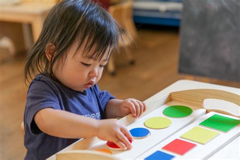 This toddler is learning about shapes and colors with Montessori ...