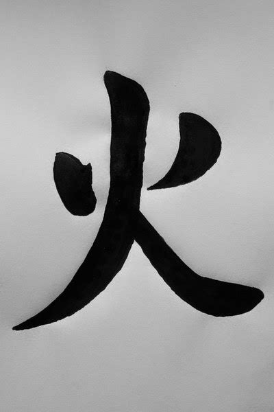 Calligraphy 2: kanji for fire